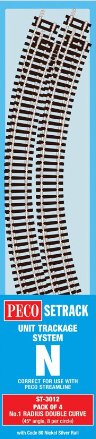 ST3012 Peco Setrack No. 1 Radius Double Curve