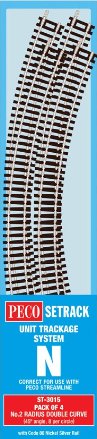ST3015 Peco Setrack No. 2 Radius Double Curve