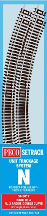 ST3017 Peco Setrack No. 3 Radius Double Curve