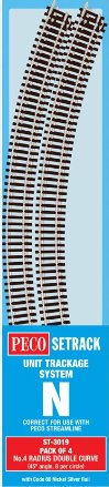 ST3019 Peco Setrack No. 4 Radius Double Curve