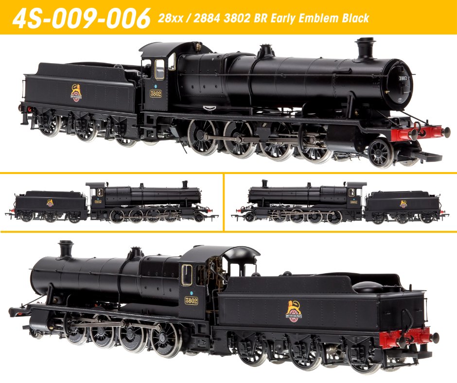4S-009-006S Dapol 28xx Steam Loco number 3802 BR Early Black