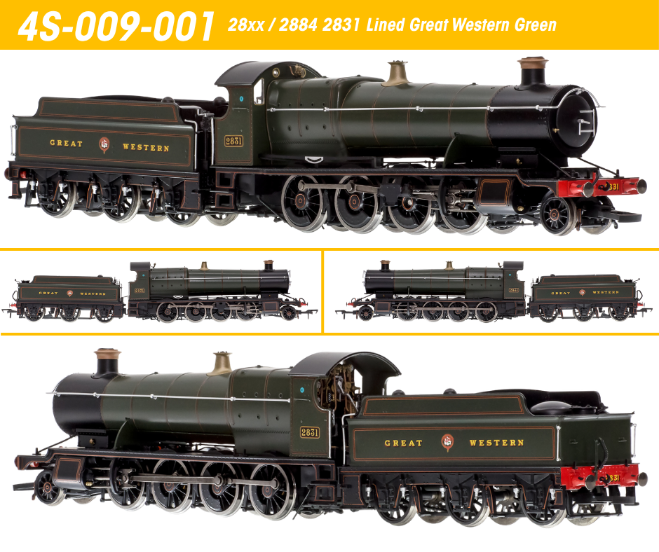 4S-009-001D Dapol 28xx Steam Loco number 2831 GWR Lined Green
