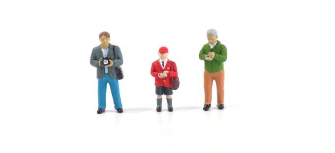 GM975 Gaugemaster Railway Enthusiasts (3) Figure Set