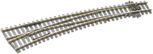 SLE87 Peco Double Curved Turnout Left Hand Electrofrog Code 100