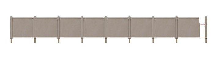 LK744 Peco O gauge SR type Concrete Fencing 33 inches per pack