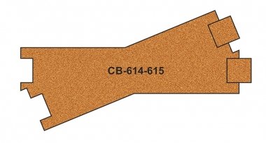 CB-614-5 Proses 10 X Pre-Cut Cork Bed R614-615 Cross Tracks