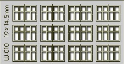 W-010 Proses 12 pcs 19X14.5mm 4 Pane Dbl Unit Windows HO/OO