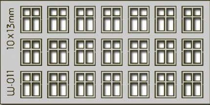 W-011 Proses 21 X10X13mm 4 Pane Windows HO/OO