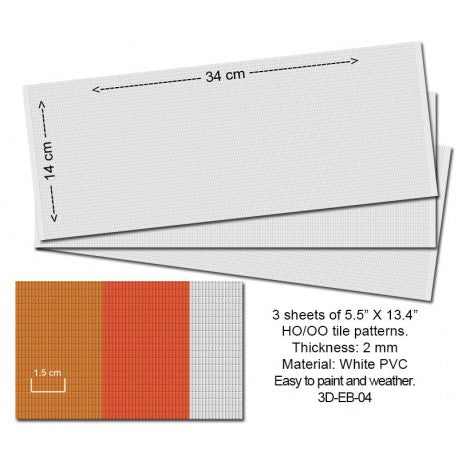 P3D-EB-04 Proses Embossed PVC Sheets (Roof Tiles)3 pcs