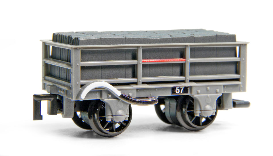 GR321 Peco 2 Ton Slate Wagons in Grey livery - braked