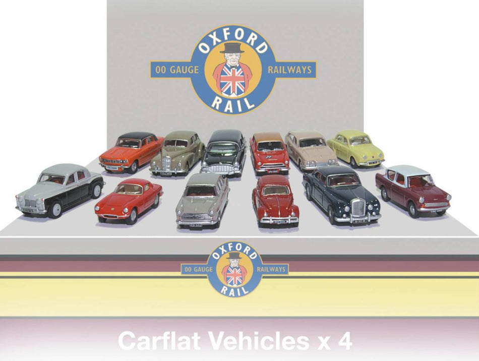 OR76CPK001 Oxford Rail Carflat Pack 1960s Cars