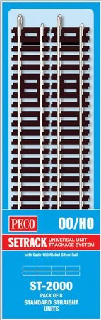 ST2000 Peco Standard Straights - Contains ST-200 X 8