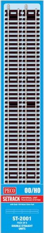ST2001 Peco Double Straights - Contains ST-201 x 8