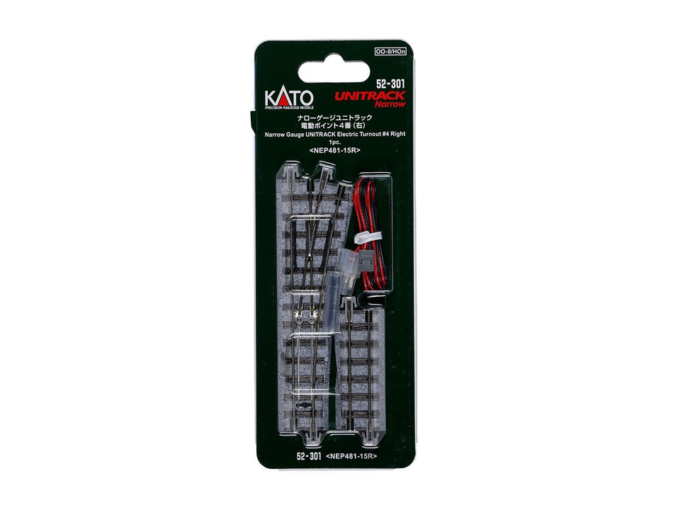 52-301 Kato Unitrack Narrow Gauge Right Hand Electric Turnout number 4