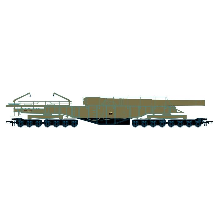 OR76BOOM07 Oxford Rail Rail Gun WWII Piece Maker