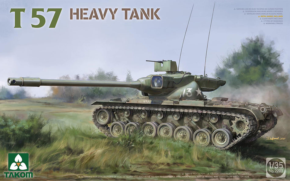 PKTAK02203 Takom US Army T57 Experimental Heavy Tank 1:35 Scale