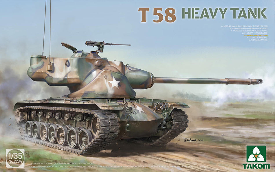 PKTAK02204 Takom US Army T58 Experimental Heavy Tank 1:35 Scale