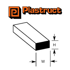 MS-1019 Plastruct Rectangular 2.5 x 4.8mm - Pack of 10