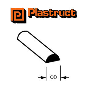 MRH-60P Plastruct Half Round Rod 1.6mm