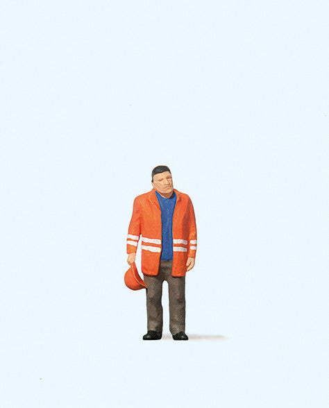 28010 Preiser Rail Worker in High Visibility Clothing