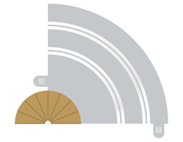 C8279 Scalextric Radius 1 Curve Inner Borders 180° x 2