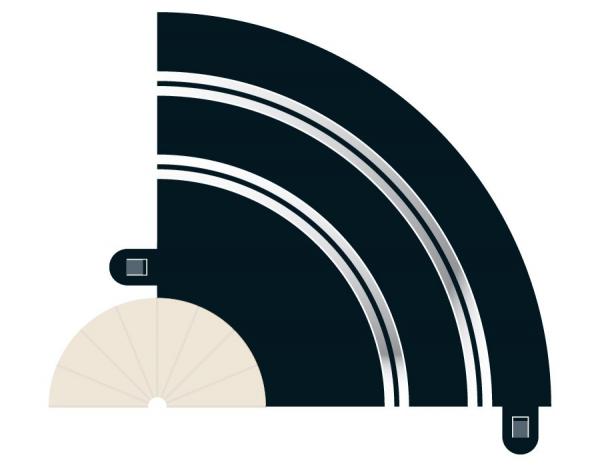 C8201 Scalextric Radius 1 Hairpin Curve 90° x 2