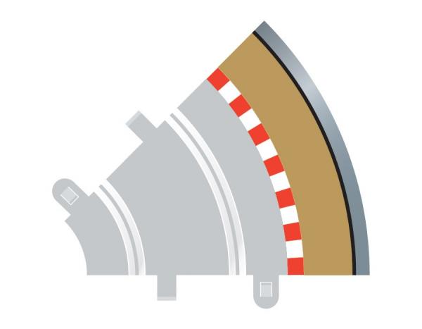 C8240 Scalextric Radius 1 Curve Outer Borders 45° x 4