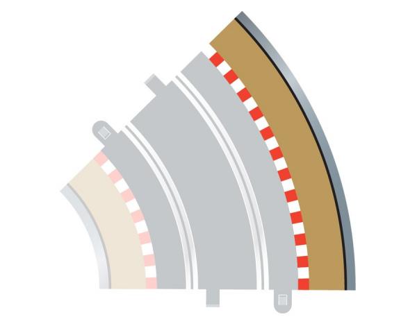 C8228 Scalextric Radius 2 Curve Outer Borders 45° x 4