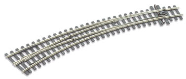 SLE1487 Peco HOm Code 75 Left Hand Curved Turnout Electrofrog