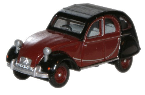 76CT001 Oxford Diecast Citroen 2CV Maroon and Black