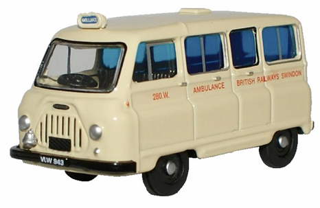 76JM019 Oxford Diecast Morris J2 Ambulance British Railways