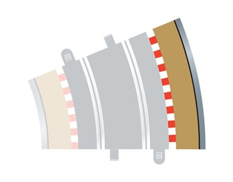 C8224 Scalextric Radius 3 Curve Outer Borders 22.5° x 4