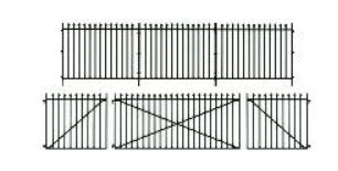 LK741 Peco O Gauge GWR Spear Fencing Straight Panels