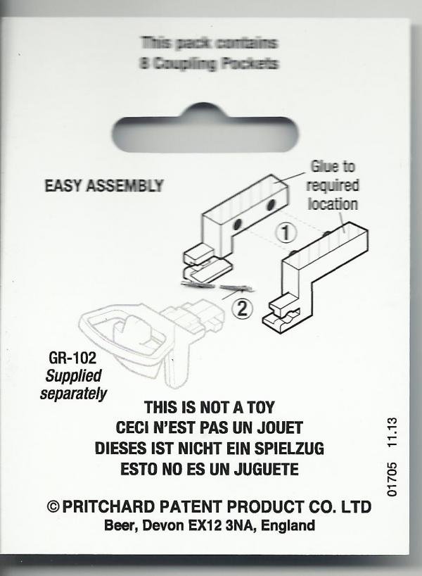 GR103 Peco Coupler Pockets - Pack of 8