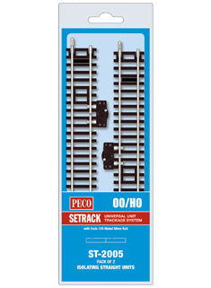 ST2005 Peco Isolating Straights - Contains ST-205 X 2