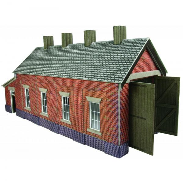 PO331 Metcalfe Single Road Engine Shed Kit - Red Brick