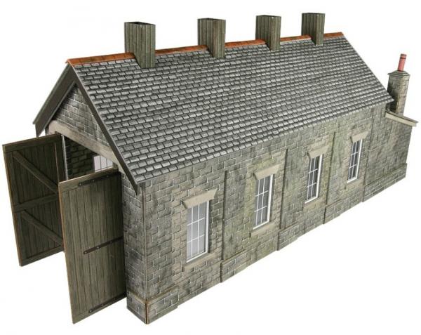 PO332 Metcalfe Single Road Engine Shed Kit - Stone
