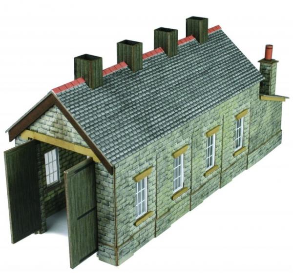 PN932 Metcalfe Single Track Engine Shed Kit - Stone finish