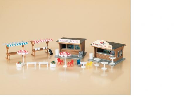 11352 Auhagen HO Snack stands and market stalls