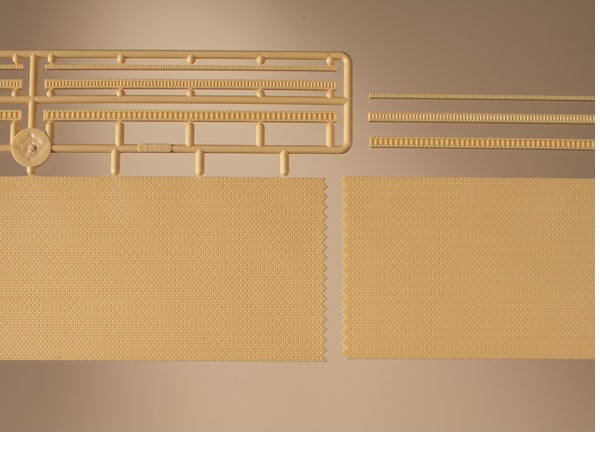 41207 Auhagen HO Brick walls with optional decoration yellow
