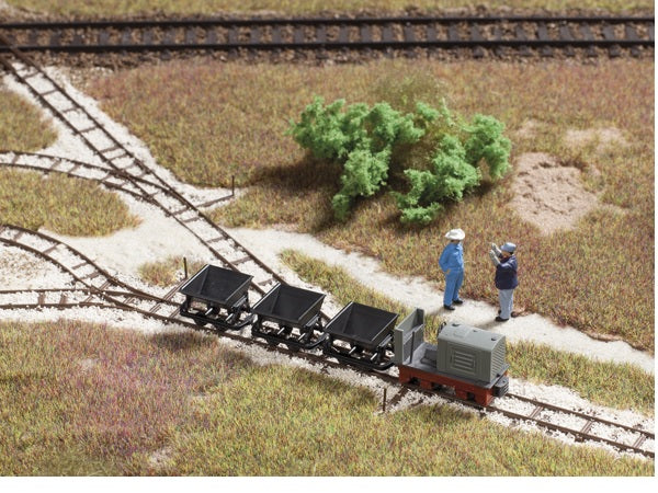 41700 Auhagen HO NG Train - Starter Loco 3 tippers and track par