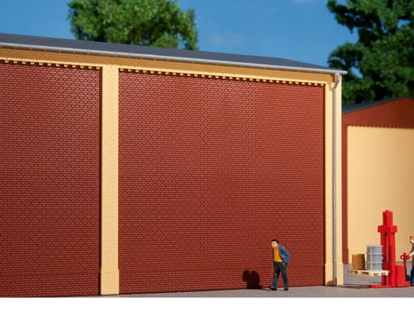 80500 Auhagen HO Brick walls red (4pc)