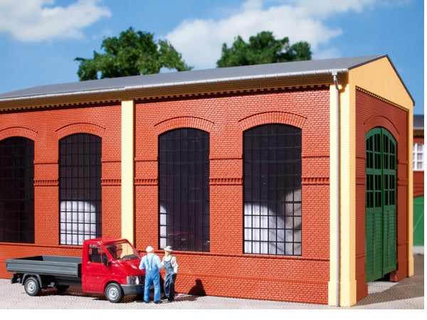80504 Auhagen HO Brick walls with industrial windows red (2pc)