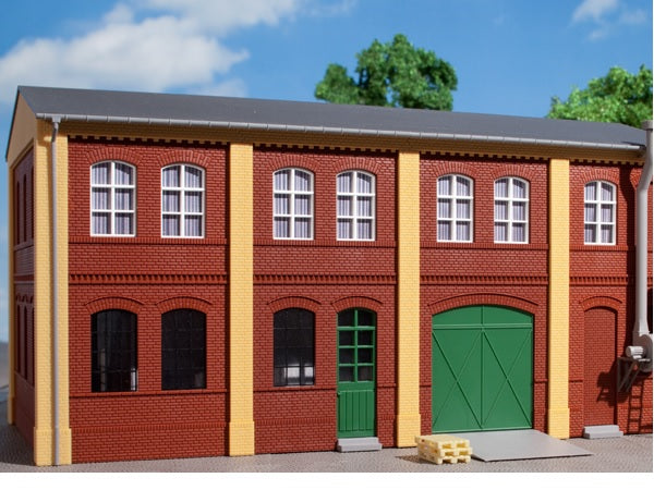 80507 Auhagen HO Brick walls with window and door openings red (