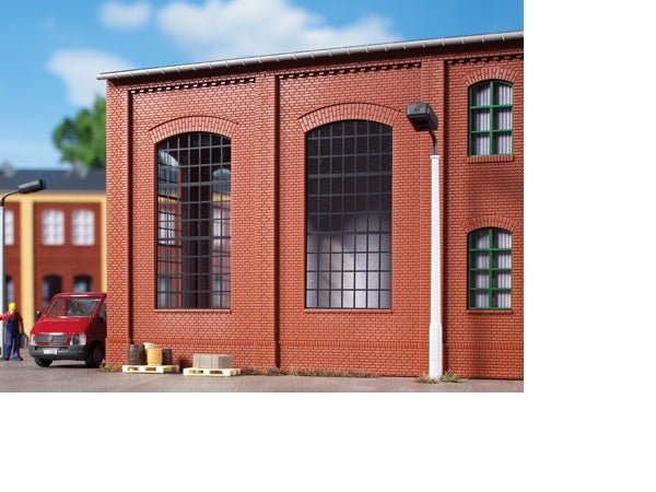 80509 Auhagen HO Walls 2342N red industrial windows (4 pcs)