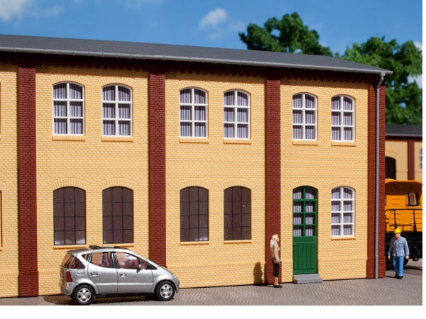 80606 Auhagen HO Brick walls with windows and door openings yell