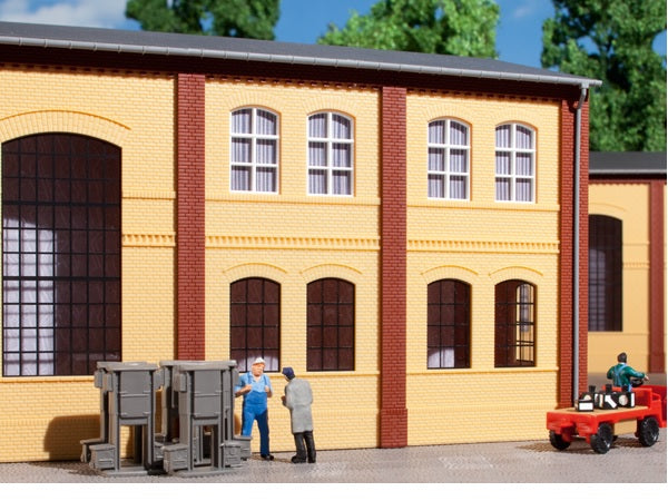 80608 Auhagen HO Brick walls with window openings yellow (8pc)