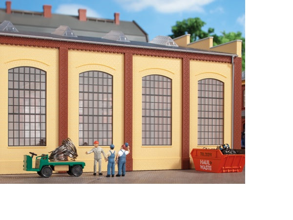 80609 Auhagen HO Walls 2342N yellow industrial windows (4 pcs)