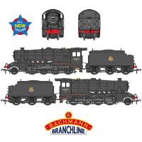 35-230 Bachmann LMS 8F Steam Loco number 48305 - BR Black with early emblem and with Welded Tender