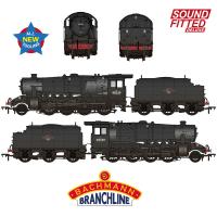 35-235SFX Bachmann LMS 8F Steam Loco number 48339 - BR Black with Late Crest and with Riveted Tender -  WEATHERED - SOUND FITTED DELUXE